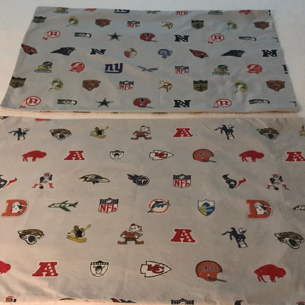 Pottery Barn Teen NFL Football Pillowcases Shams Jets Bengals Raiders Standard